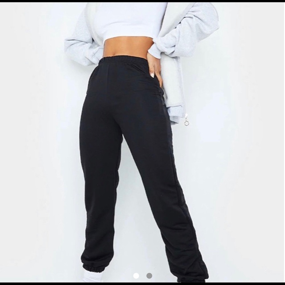 Black Basic Cuffed Hem Jogger